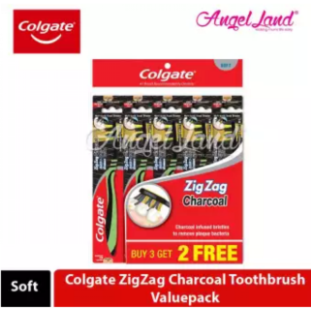 Colgate ZigZag Charcoal Toothbrush Valuepack (Soft) - 5s Colgate ZigZag Charcoal Toothbrush Valuepack (Soft) - 5s