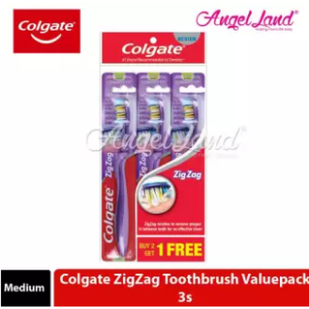 Colgate ZigZag Toothbrush Valuepack 3s - Medium Colgate ZigZag Toothbrush Valuepack 3s - Medium
