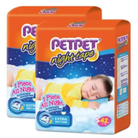 image of PETPET Night Tape Diaper Jumbo Packs S42/M40/L32/XL30 (2packs)