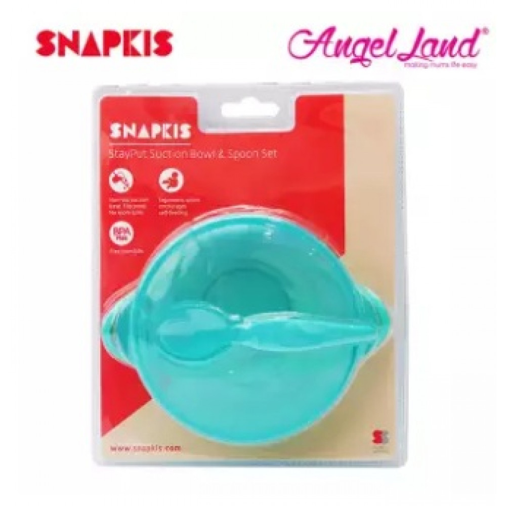 Snapkis Stay Put Suction Bowl & Spoon Set - SKS11010 Snapkis Stay Put Suction Bowl & Spoon Set - SKS11010