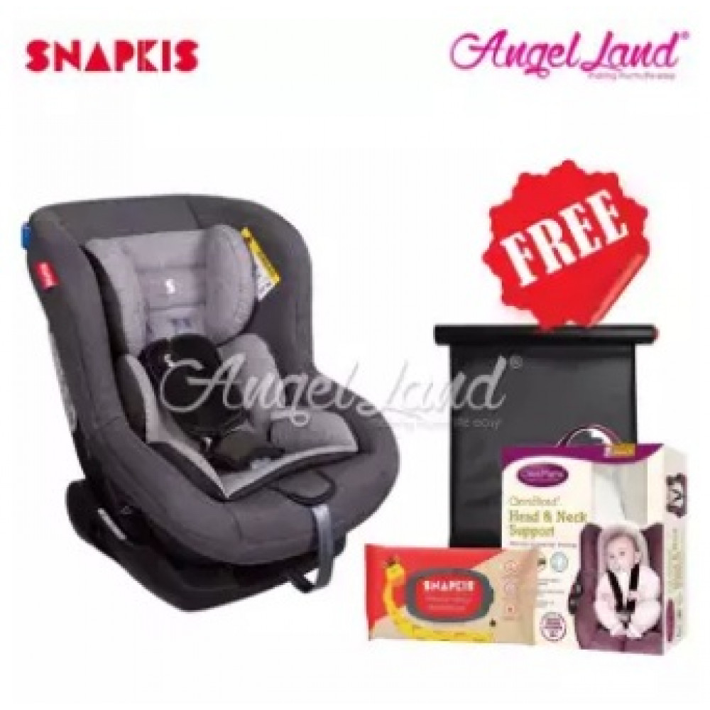 Snapkis Revolvefix 0-4 Car Seat Grey Melange/Black (SKS-SKS18034) + FOC Clevamama Clevahead Support + Snapkis Easikeep Sunshade + Snapkis Wipes 20pcs Snapkis Revolvefix 0-4 Car Seat Grey Melange/Black (SKS-SKS18034) + FOC Clevamama Clevahead Support + Snapkis Easikeep Sunshade + Snapkis Wipes 20pcs
