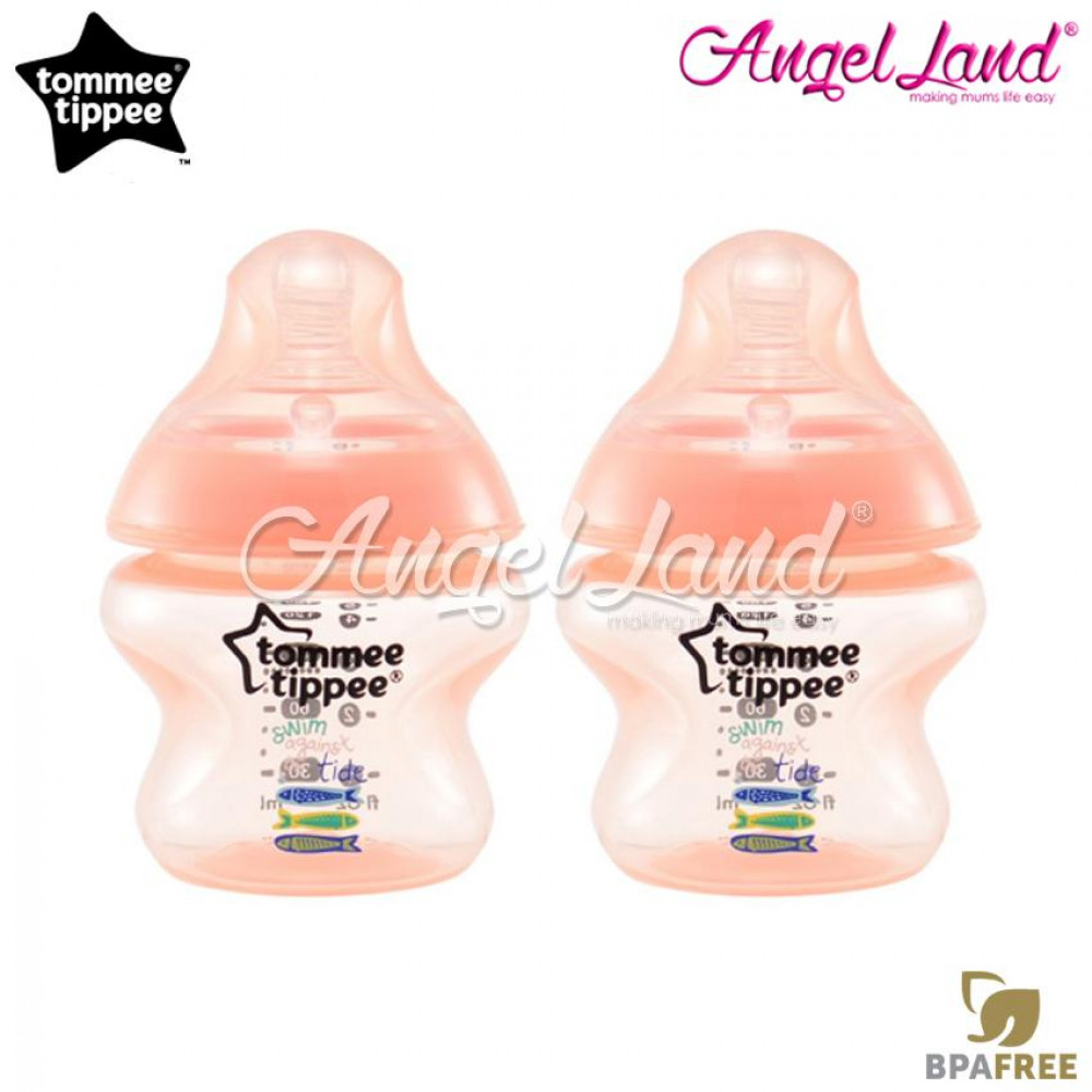 Tommee Tippee Closer to Nature Tinted Bottle 150ml (5oz) x2 Peach Tommee Tippee Closer to Nature Tinted Bottle 150ml (5oz) x2 Peach