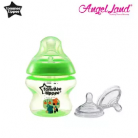 image of Tommee Tippee Closer to Nature Tinted Bottle 150ml (5oz) Green + Tommee Tippee Closer to Nature Teat Y Flow(6m+) 422142/38