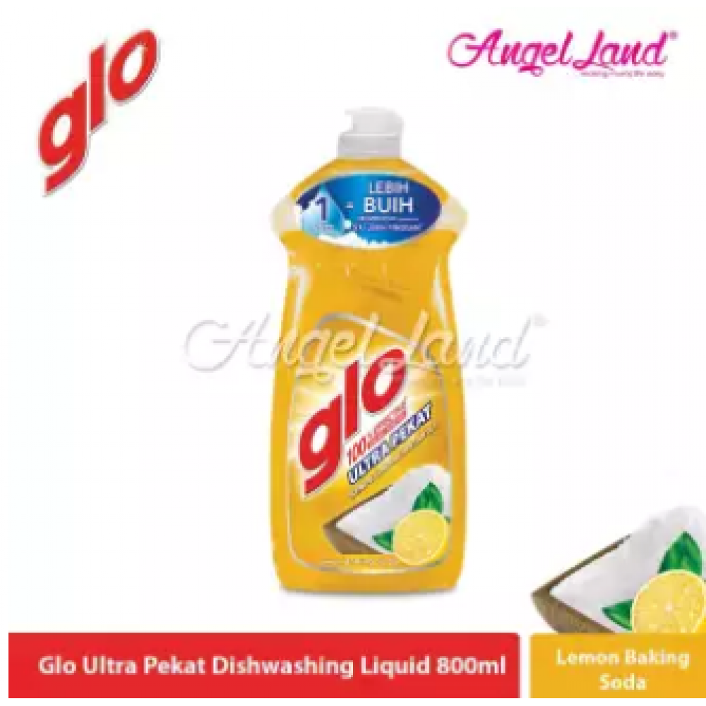 Glo Ultra Pekat Lemon Baking Soda Dishwashing Liquid 800ml Glo Ultra Pekat Lemon Baking Soda Dishwashing Liquid 800ml