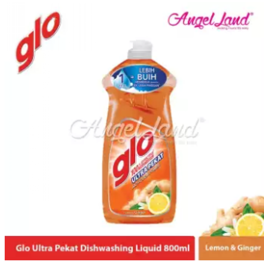 Glo Ultra Pekat Lemon & Ginger Dishwashing Liquid 800ml Glo Ultra Pekat Lemon & Ginger Dishwashing Liquid 800ml
