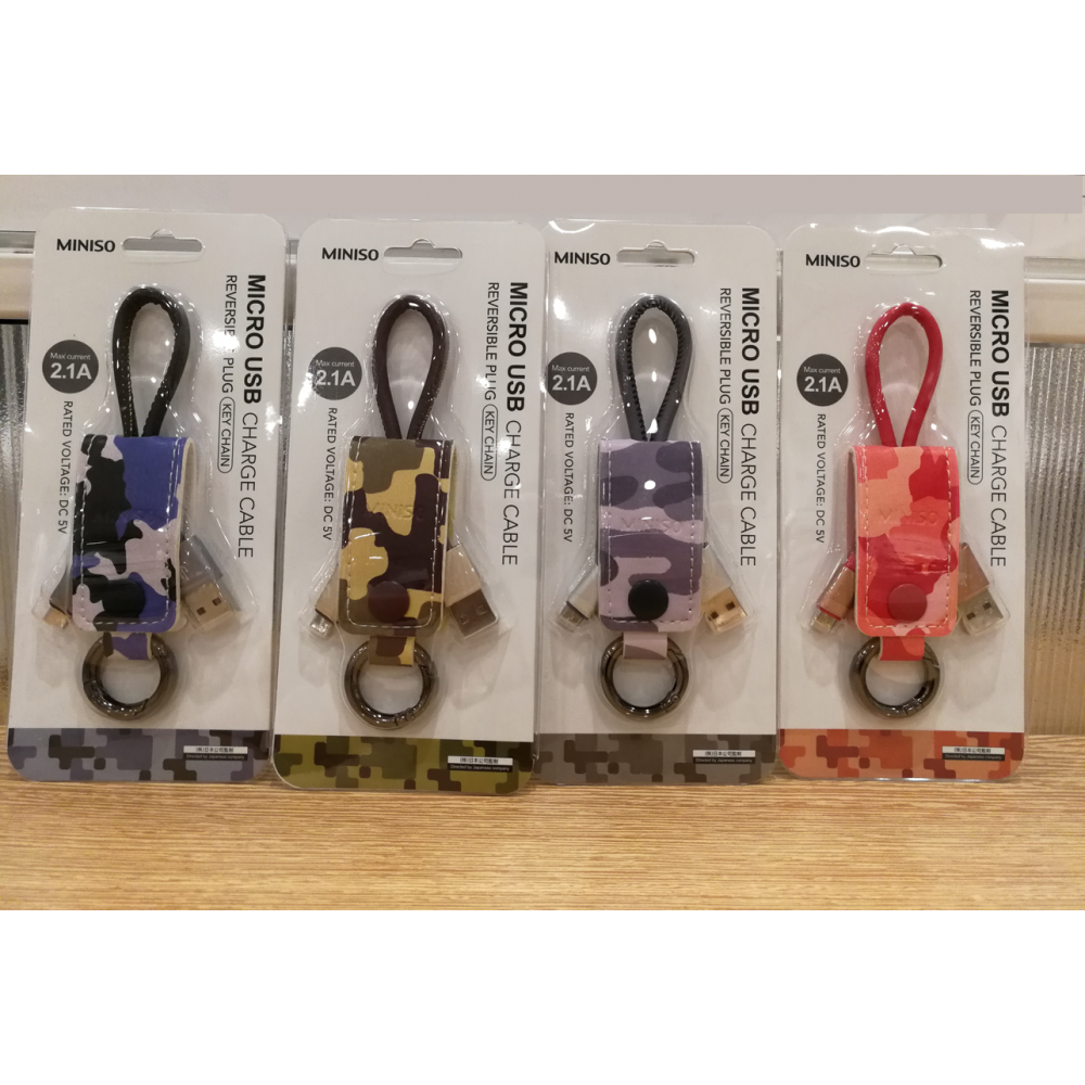 Camouflage Micro USB Charge Cable with Key Chain