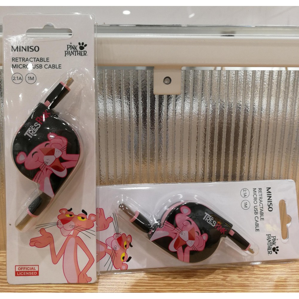 Pink Panter Retractile Micro USB Cable (Black) Pink Panter Retractile Micro USB Cable (Black)