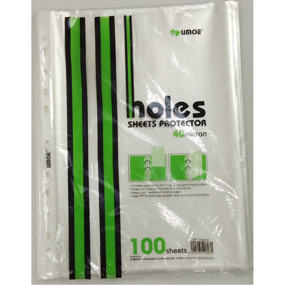 UMOE 11 HOLES SHEETS PROTECTOR 100'S (SP11H4100)