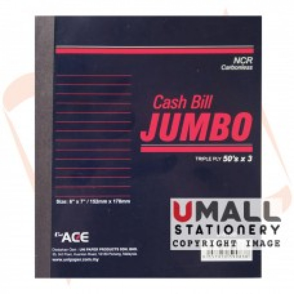 UNI JUMBO NCR CASH BILL 50'S X 3PLY (U-6786) UNI JUMBO NCR CASH BILL 50'S X 3PLY (U-6786)