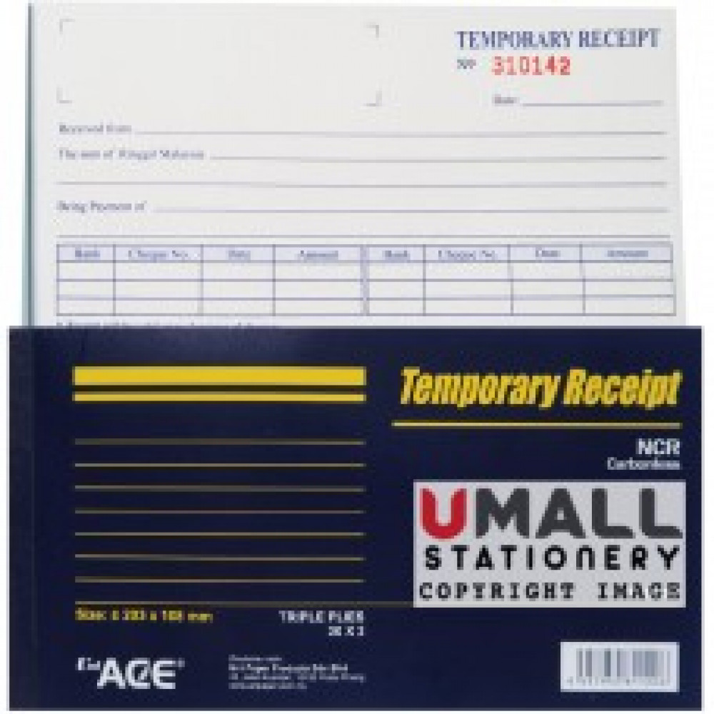 UNI ACE TEMPORARY RECEIPT NCR 30'S X 3 (U-8045)