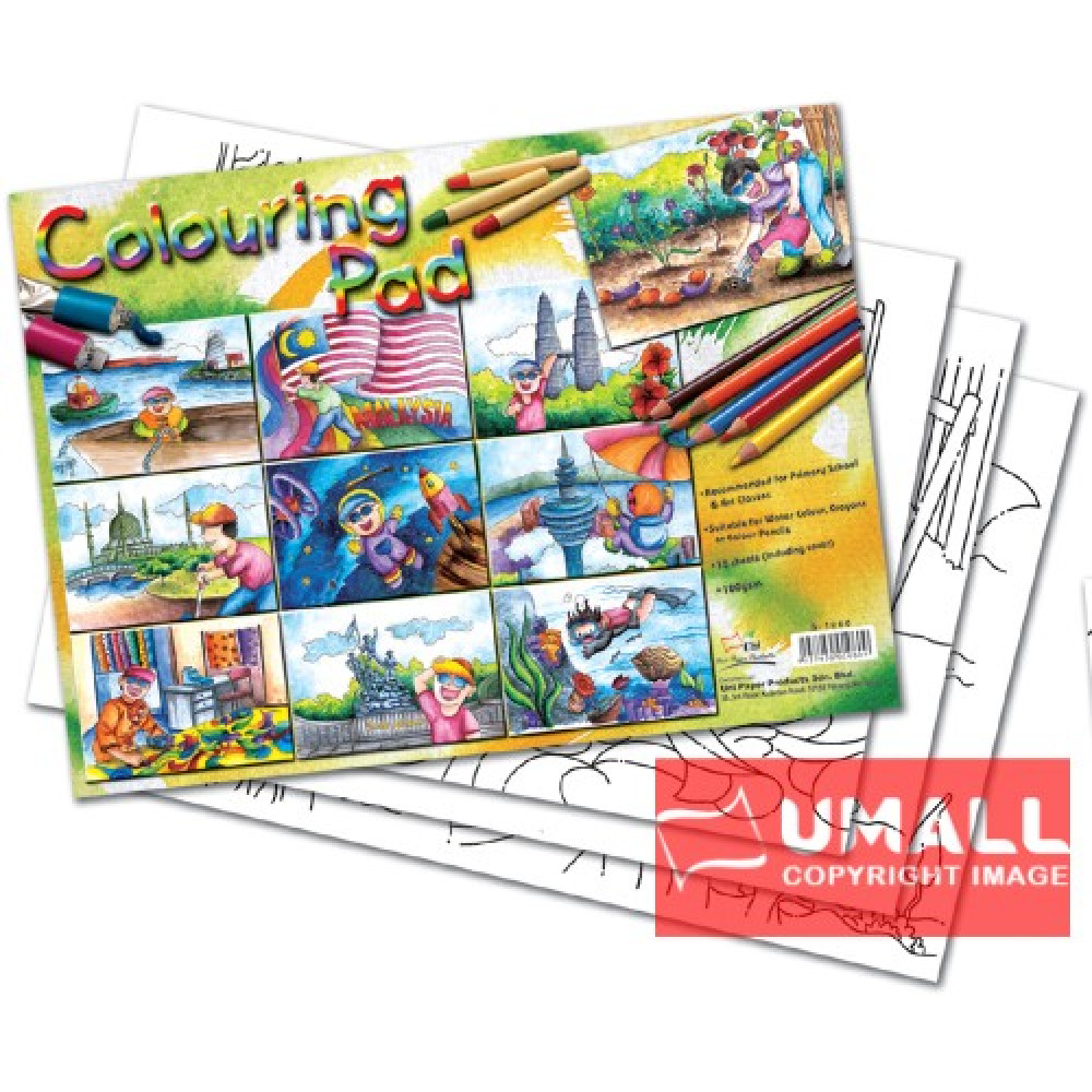 UNI COLOURING PAD 11" X 15" S-1060 UNI COLOURING PAD 11" X 15" S-1060