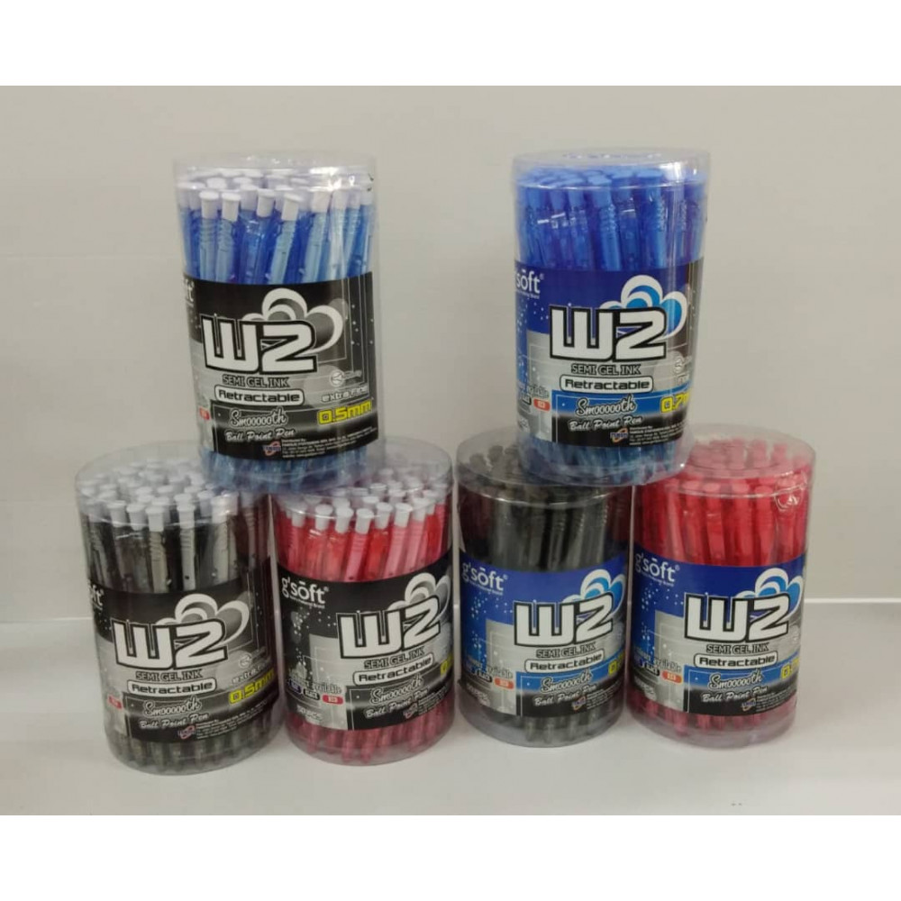 G'SOFT W2 RETRACTABLE BALL PEN 50 PCS