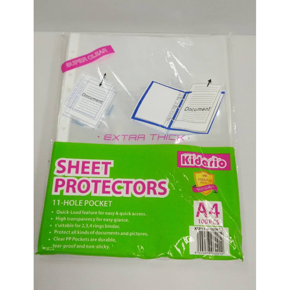 Kidario Sheet Protector A4 KSP11-8 Kidario Sheet Protector A4 KSP11-8