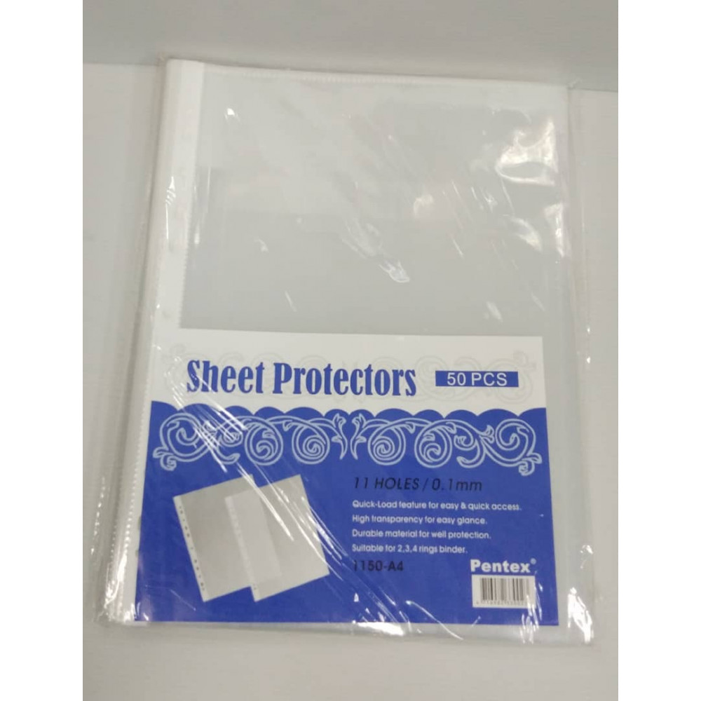 PENTEX SHEET PROTECTOR 0.1MM A4 50 PCS PENTEX SHEET PROTECTOR 0.1MM A4 50 PCS