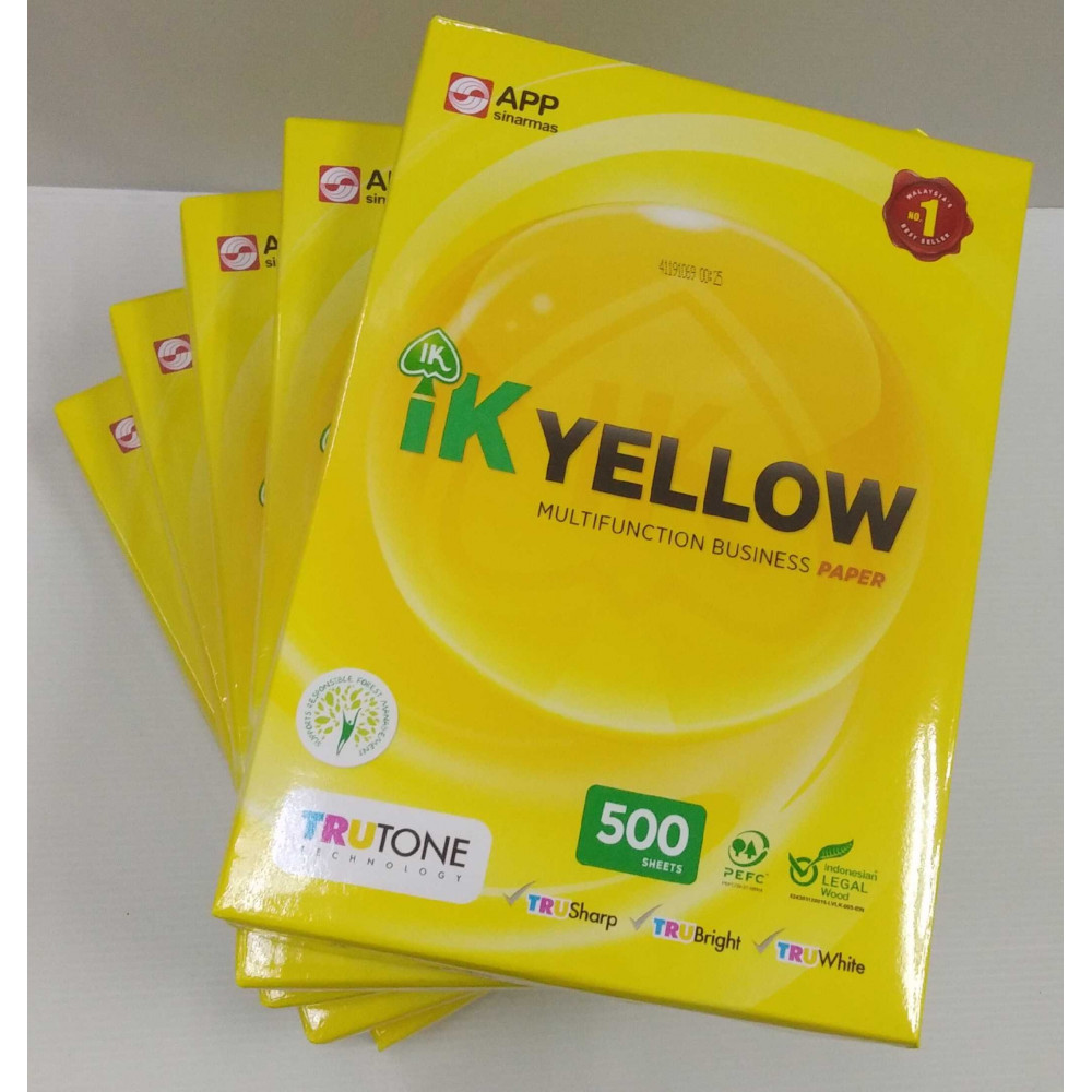 IK YELLOW MULTIFUNCTION BUSINESS PAPER 70GSM A4 500'S IK YELLOW MULTIFUNCTION BUSINESS PAPER 70GSM A4 500'S
