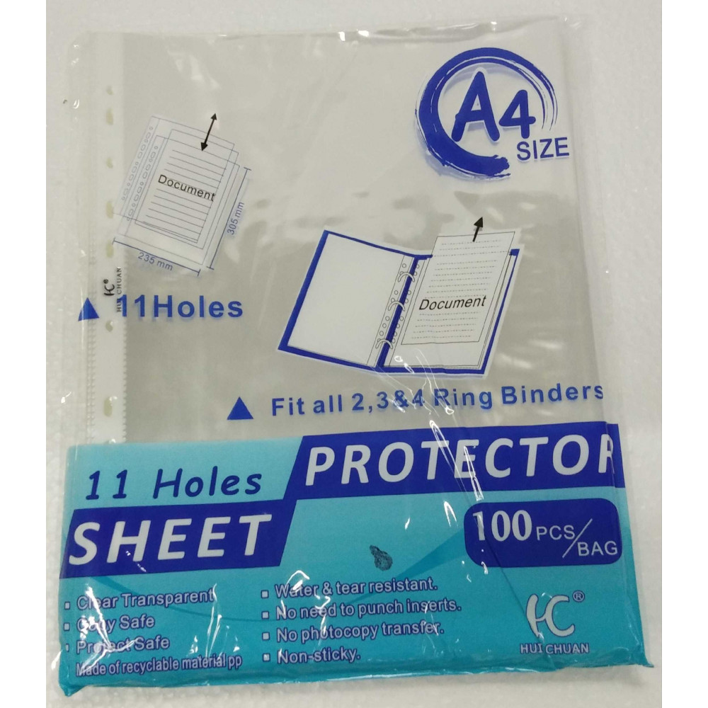 11 Holes Protector Sheet A4 100's