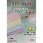 Uni Pastel Colour Paper 80gsm A4-200's (S-1200)