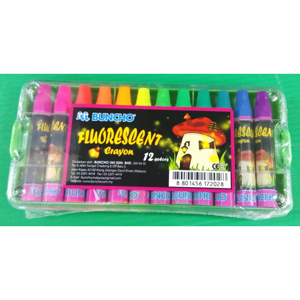 Buncho Fluorescent Crayon (12 Colors)