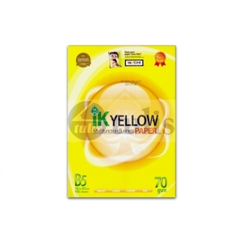 IK YELLOW MULTIFUNCTION BUSINESS PAPER 70GSM B5 900'S IK YELLOW MULTIFUNCTION BUSINESS PAPER 70GSM B5 900'S