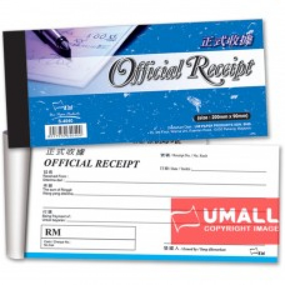 UNI OFFICIAL RECEIPT 3.5" X 8" 45's X 2ply (S4040) 10 IN 1 UNI OFFICIAL RECEIPT 3.5" X 8" 45's X 2ply (S4040) 10 IN 1