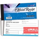 UNI OFFICIAL RECEIPT 3.5" X 8" 45's X 2ply (S4040) 10 IN 1