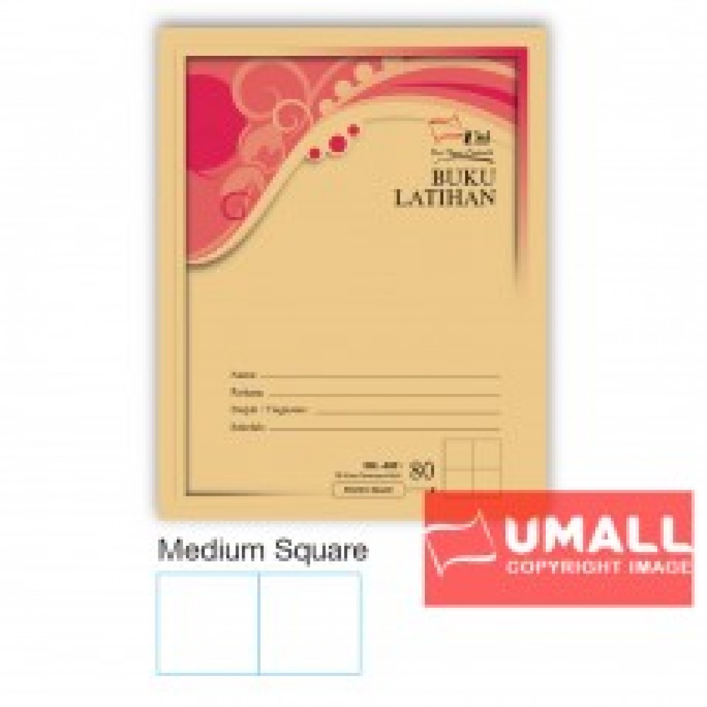 UNI F5 EXERCISE BOOK (BROWN COVER) 80P - MED.SUARE (10 IN 1)