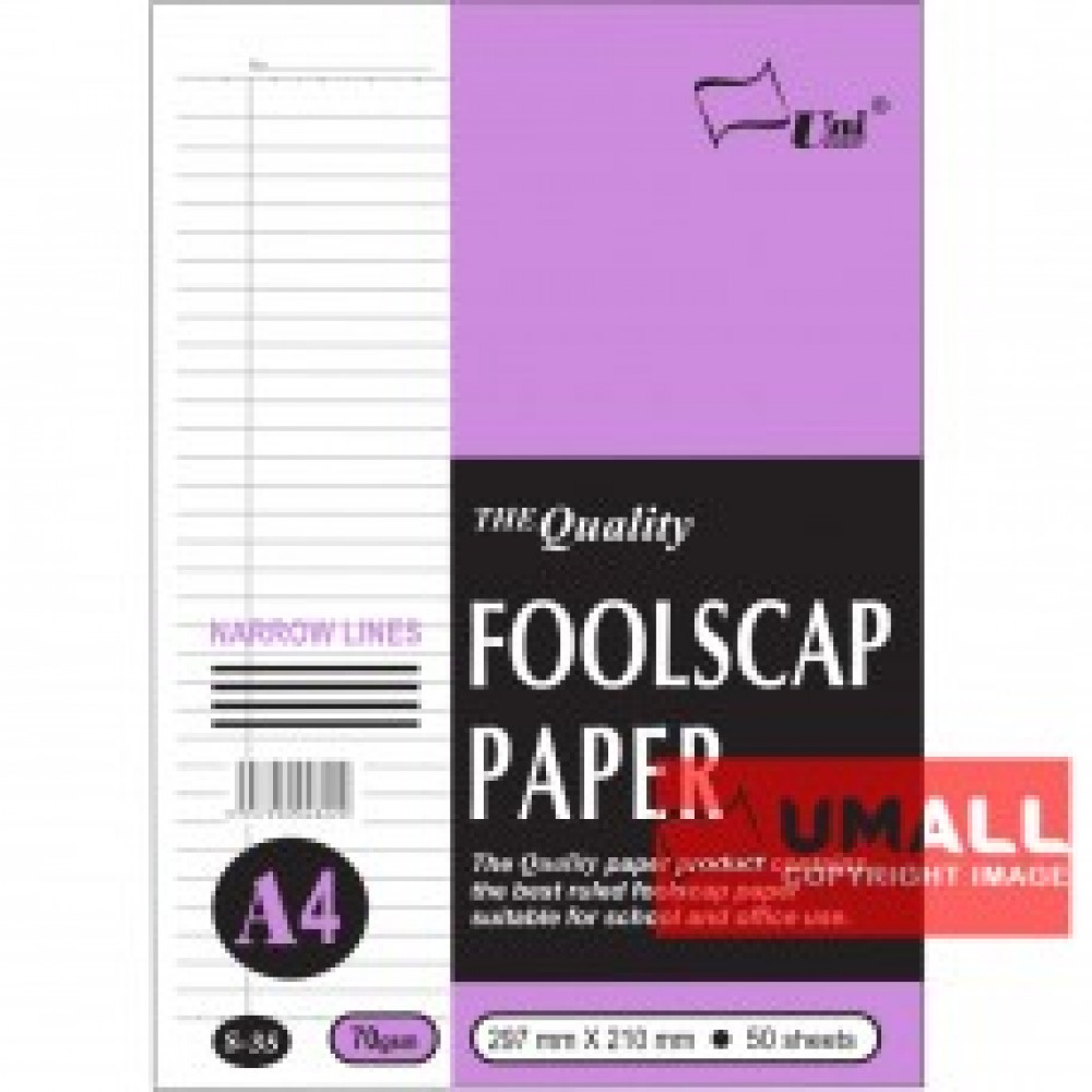 UNI FOOLSCAP PAPER N/L 70G A4-50'S (S35) UNI FOOLSCAP PAPER N/L 70G A4-50'S (S35)