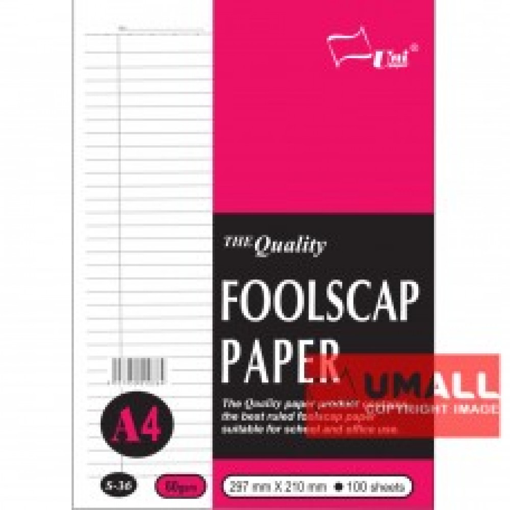 UNI FOOLSCAP PAPER 60G A4-100'S (S36)