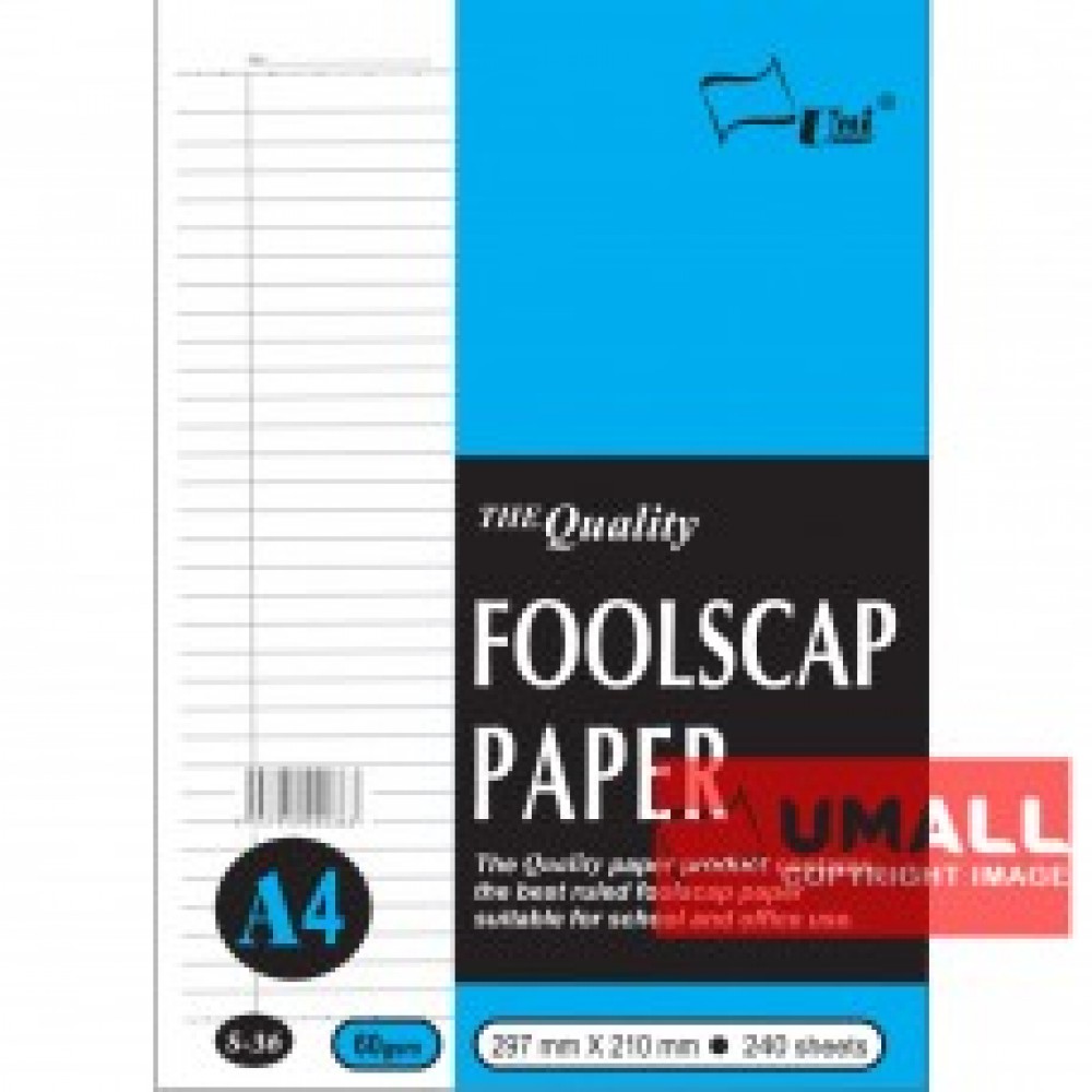 UNI FOOLSCAP PAPER N/L 60G A4-240'S (S-36) UNI FOOLSCAP PAPER N/L 60G A4-240'S (S-36)