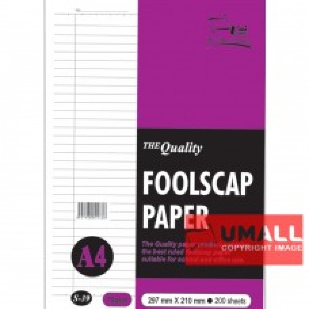 UNI FOOLSCAP PAPER 70G A4-200'S (S-37) UNI FOOLSCAP PAPER 70G A4-200'S (S-37)