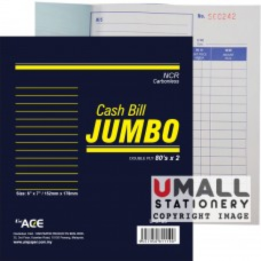 UNI JUMBO CASH BILL NCR 2 PLY X 80'S (U-6785) UNI JUMBO CASH BILL NCR 2 PLY X 80'S (U-6785)