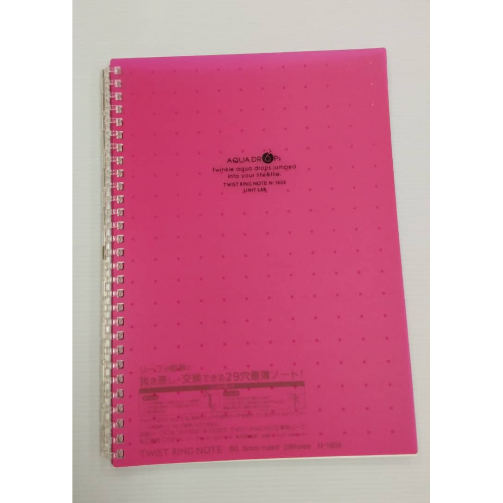 LIHIT LAB AQUA DROPS TWIST RING NOTE BOOK (7" X 10")