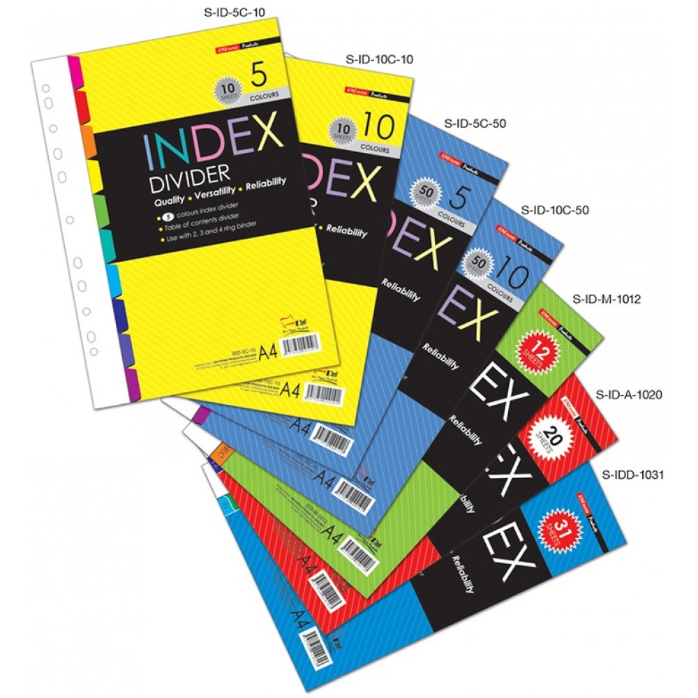 Uni Paper A4 Index Divider A-Z 20 Sheets S-ID-A-1020