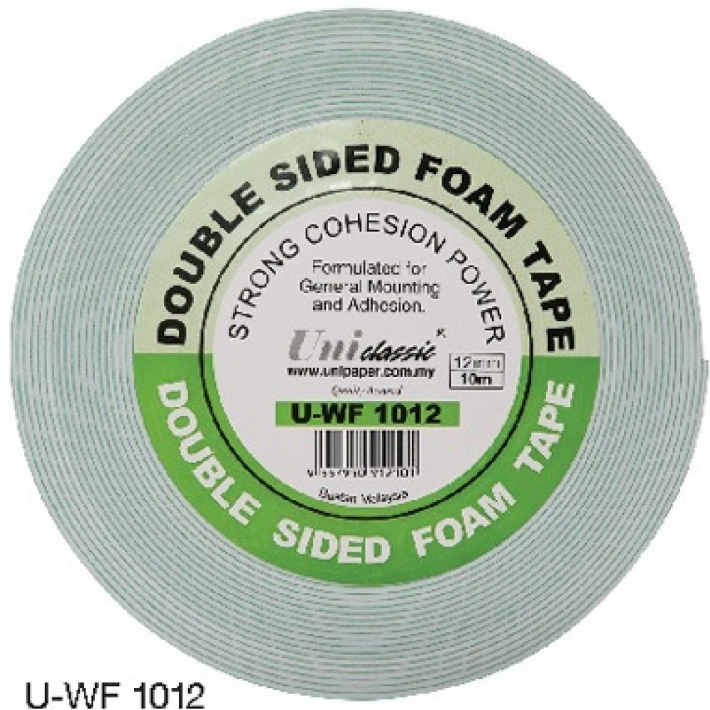 Uni Paper 12mm x 10yds Classic Double Side Foam Tape Uni Paper 12mm x 10yds Classic Double Side Foam Tape