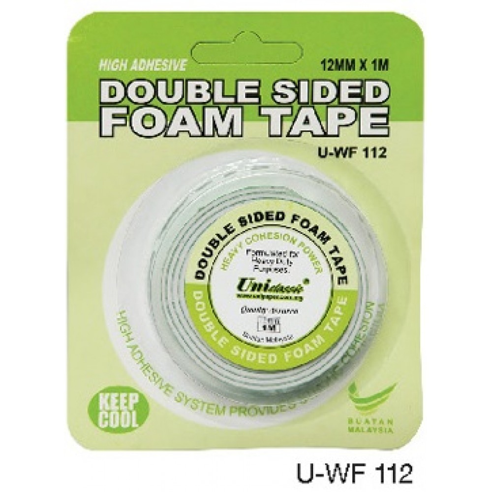 Uni Paper 12mm x 1m Classic Double Side Foam Tape (2 FOR) 