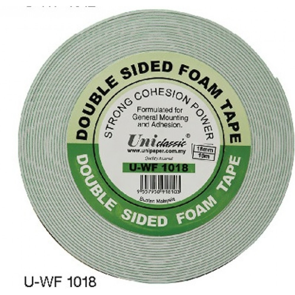 Uni Paper 18mm x 10yds Classic Double Side Foam Tape Uni Paper 18mm x 10yds Classic Double Side Foam Tape