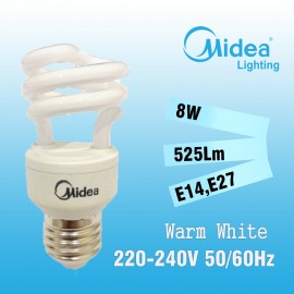 image of Midea Mini Star-T2 Spiral 8W E14/E27 Warm White (Buy 1 Free 1)