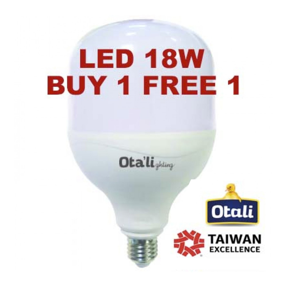 Taiwan Otali Eye Care LED ET Bulb 18W E27 Cool White/Warm White (Buy 1 Free 1) Taiwan Otali Eye Care LED ET Bulb 18W E27 Cool White/Warm White (Buy 1 Free 1)