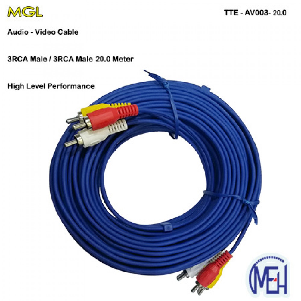 Audio-Video Cable / 3RCA Male 20.0 Meter (TTE-AV003-20.0) Audio-Video Cable / 3RCA Male 20.0 Meter (TTE-AV003-20.0)