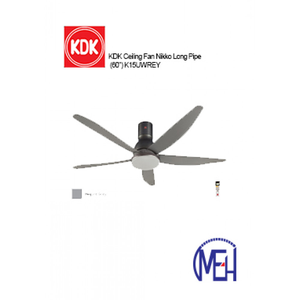 KDK Ceiling Fan Nikko Long Pipe (60") K15UWREY KDK Ceiling Fan Nikko Long Pipe (60") K15UWREY