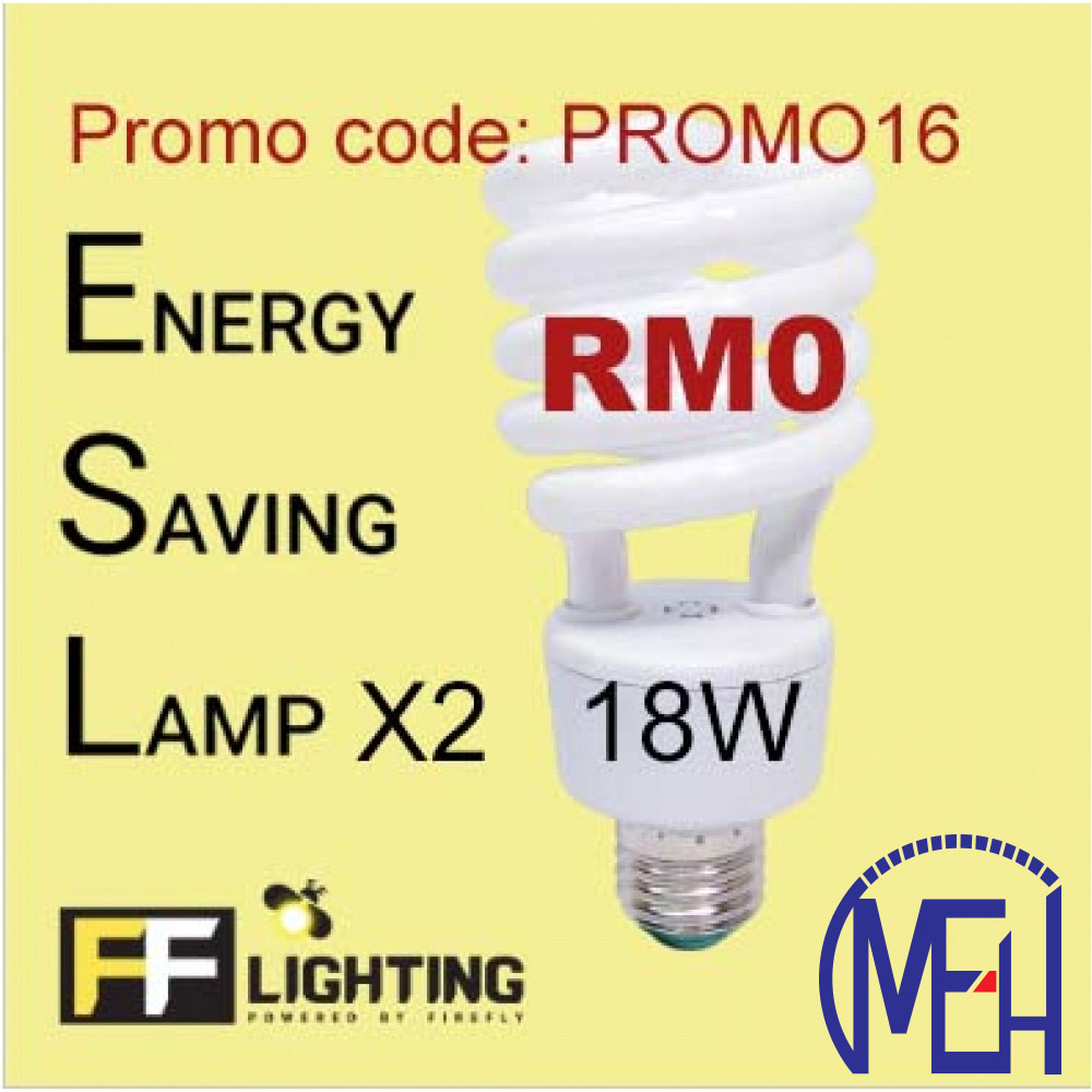 FF Lighting Energy Saving Lamp Spiral 18W E27 Warm White -2pcs FF Lighting Energy Saving Lamp Spiral 18W E27 Warm White -2pcs