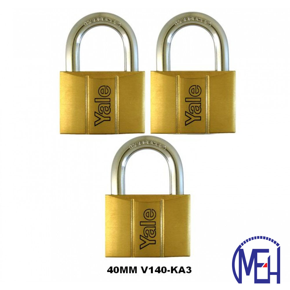 Yale Brass Padlock (40mm) V140-40KA3 Yale Brass Padlock (40mm) V140-40KA3