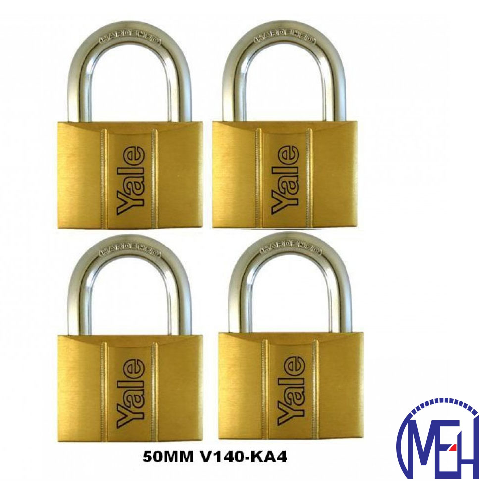 Yale Brass Padlock (50mm) V140-50KA4 Yale Brass Padlock (50mm) V140-50KA4