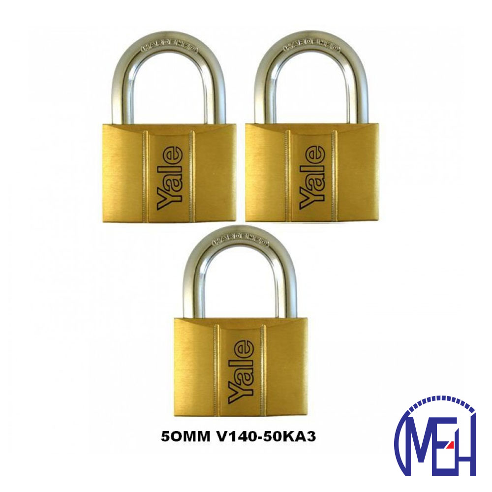 Yale Brass Padlock (50mm) V140-50KA3 Yale Brass Padlock (50mm) V140-50KA3