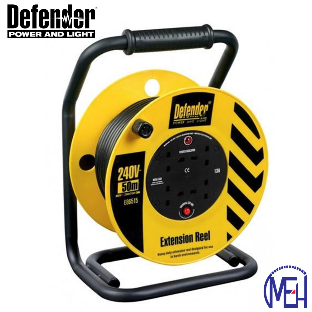 Defender Industrial Trade Reel 50 Meters (Power Cord) E86582 Defender Industrial Trade Reel 50 Meters (Power Cord) E86582