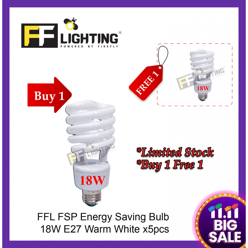 FFL FSP Energy Saving Bulb 18W E27 Warm White x5pcs FFL FSP Energy Saving Bulb 18W E27 Warm White x5pcs