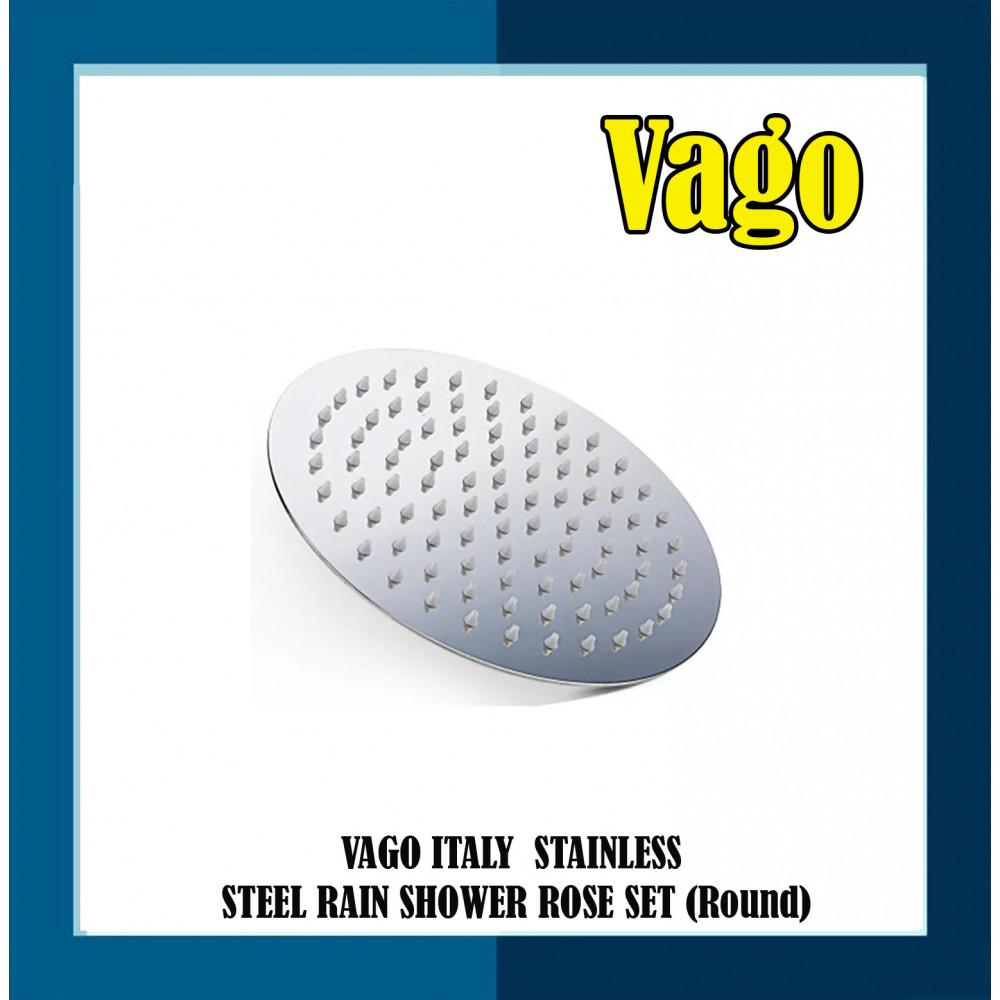 VAGO Italy Design 4" Stainless Steel Rain Shower Rose Set (ROUND) Quality Bathroom Accesories