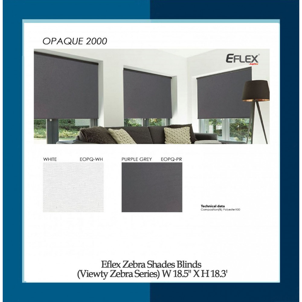 Eflex Zebra Shades Blinds (Viewty Zebra Series) W 18.5'' X H 18.3'' Eflex Zebra Shades Blinds (Viewty Zebra Series) W 18.5'' X H 18.3''