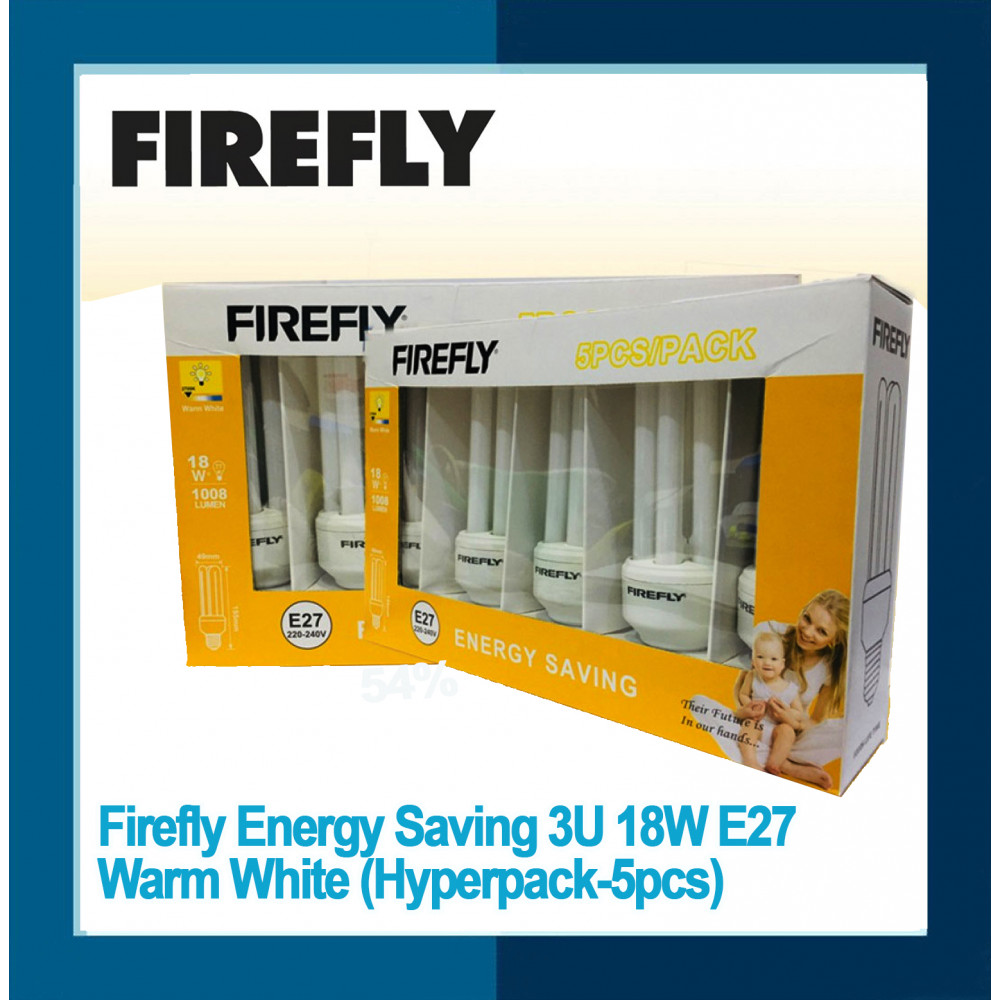 Firefly Energy Saving 3U 18W E27 Warm White (Hyperpack-5pcs) Firefly Energy Saving 3U 18W E27 Warm White (Hyperpack-5pcs)