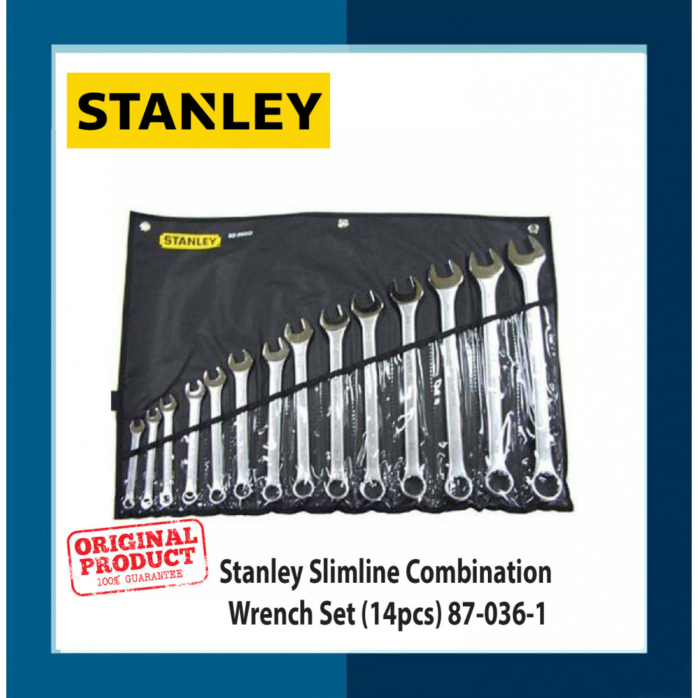 Stanley Slimline Combination Wrench Set (14pcs) 87-036-1 Stanley Slimline Combination Wrench Set (14pcs) 87-036-1